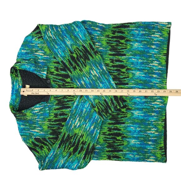 Choices Woman Reversible Jacket Size 1X Jewel Tone Abstract Pucker Knit Artsy - Picture 8 of 16